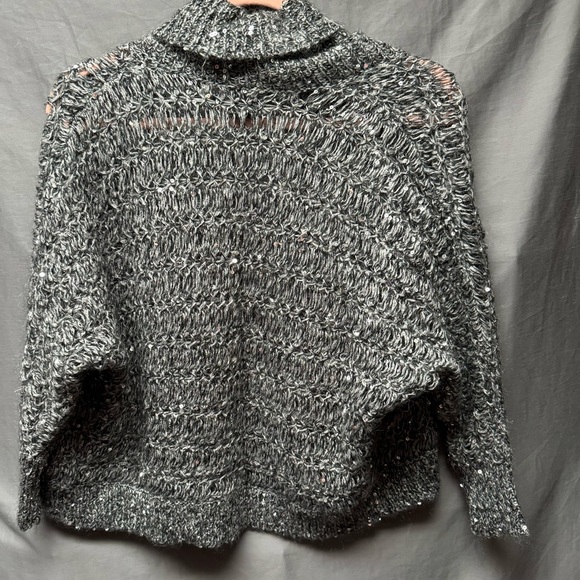 Express Mohair Wool Blend Grey Knit Sequin Cardigan - Picture 5 of 10
